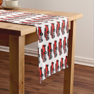 Caminho De Mesa Pequeno Ilustração de desenho animado de picup vermelho-