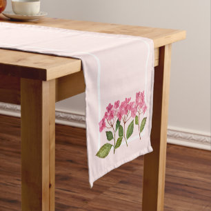 Caminho De Mesa Pequeno Ilustração de Lacecaps de Hydrangea Pink de Aquare