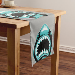 Caminho De Mesa Pequeno Ilustração Verde de Aquarela de Tubarão