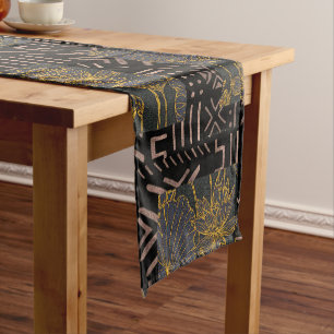 Caminho De Mesa Pequeno Impressão Contemporâneo de Lama Africana