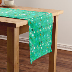 Caminho De Mesa Pequeno Impressão de Starburst Moderno, Turquesa e Aqua