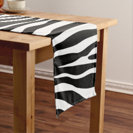 Caminho De Mesa Pequeno Impressão Zebra, Banhas Zebra, Preto E Branco