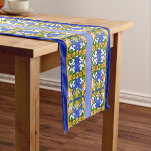 Caminho De Mesa Pequeno Italiano,Arte Siciliana,padrão majolica    