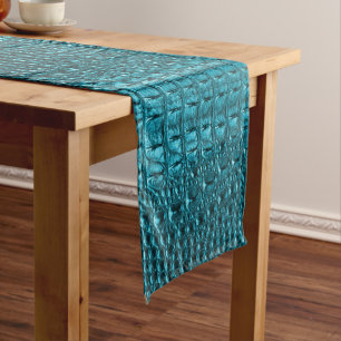 Caminho De Mesa Pequeno jacaré impressão aqua azul de turquesa chic