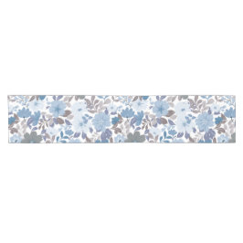 Caminho De Mesa Pequeno Jardim Floral do Céu Azul e Cinza Dusty