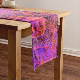 Caminho De Mesa Pequeno Jardim Impressionista Laranja Trippy Magenta