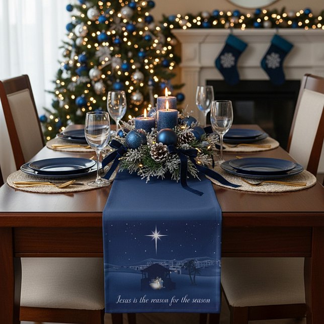 Caminho De Mesa Pequeno Jesus é a razão da Natividade (Criador carregado)