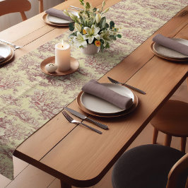 Caminho De Mesa Pequeno Lago Vintage, vermelho, torto de jouy