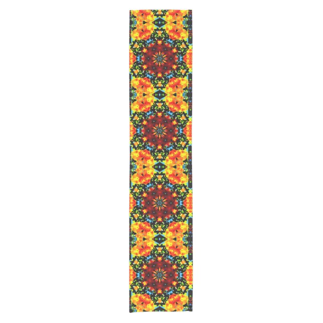 Caminho De Mesa Pequeno Laranja Floral (Frente)