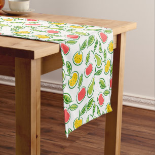 Caminho De Mesa Pequeno Laranjas de Maçãs e Peras Padrão de Fruta