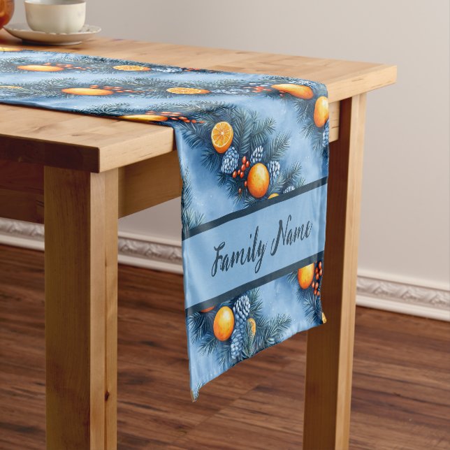 Caminho De Mesa Pequeno Laranjas do Azul Festivo e Prados (No Local)