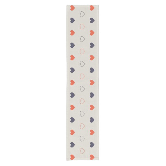 Caminho De Mesa Pequeno Large - Lovely hearts / orange cream dark (Frente)