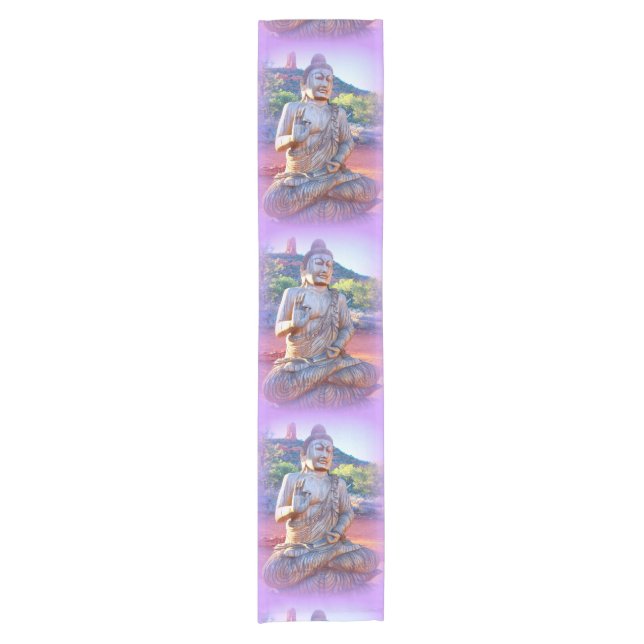 Caminho De Mesa Pequeno lavanda aura buddhas (Frente)