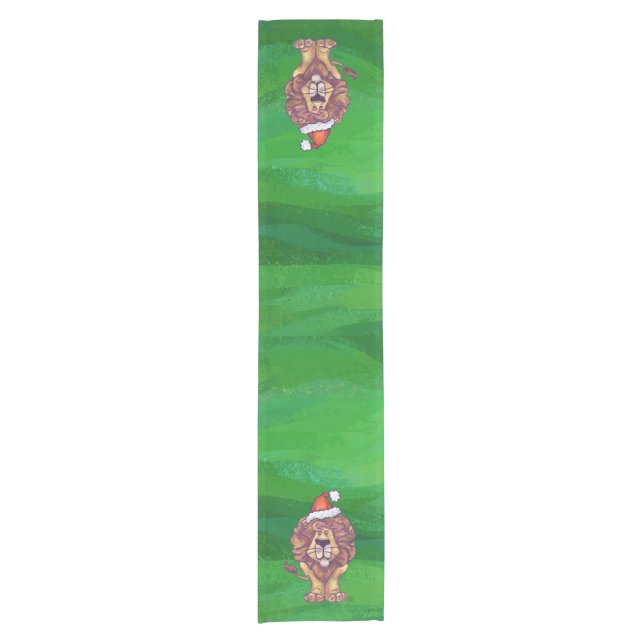Caminho De Mesa Pequeno Leão Natal Em Verde (Frente)
