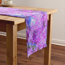 Caminho De Mesa Pequeno Legal Abstrato na Natureza, em Rosa Quente e Roxo