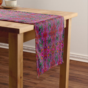 Caminho De Mesa Pequeno Legal padrão de onda vermelho e verde do trippy ma