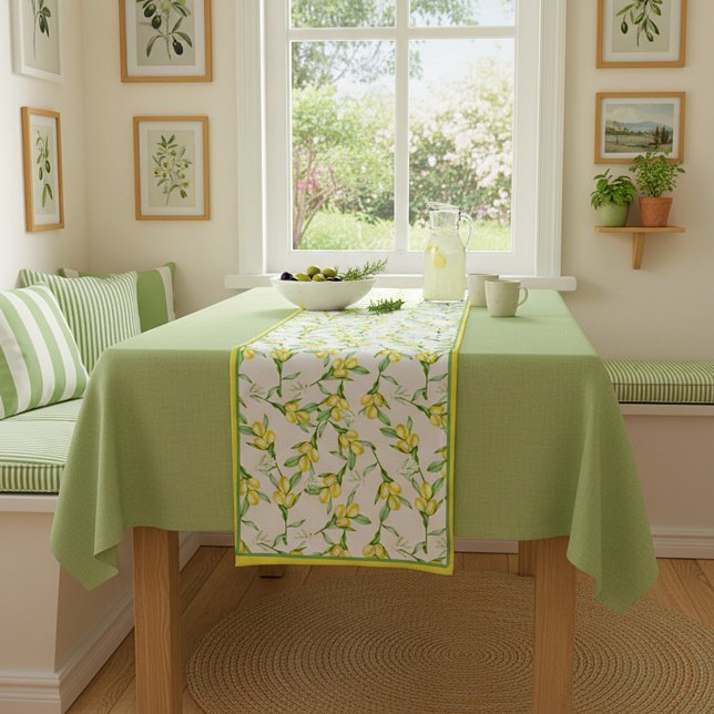 Caminho De Mesa Pequeno Lemons pattern  short table runner (Criador carregado)