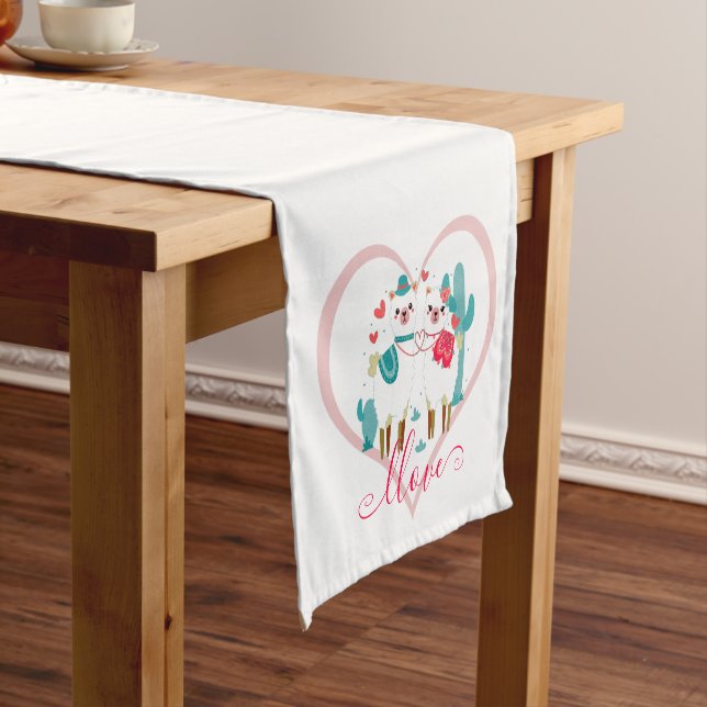 Caminho De Mesa Pequeno Lhama em Amor  (No Local)