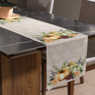 Caminho De Mesa Pequeno Linda Abóbora de outono Aquarela