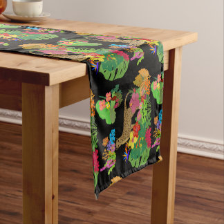 Caminho De Mesa Pequeno Lindas flores selvagens, Cheetah, selva tropical