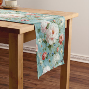 Caminho De Mesa Pequeno Lindos Camponeses Brancos e Vermelhos