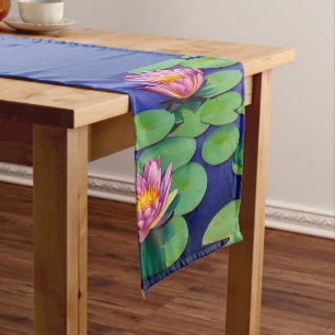 Caminho De Mesa Pequeno Lírios de Água Rosa Encantados