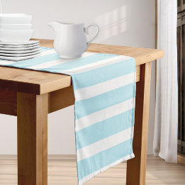 Caminho De Mesa Pequeno Listras Azuis Bebê Padrão Chique Elegante Simples