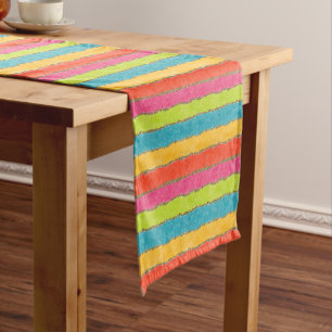Caminho De Mesa Pequeno Listras Glittery das cores brilhantes alegres