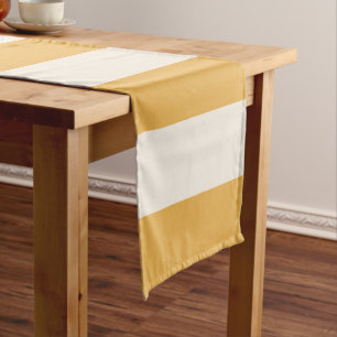 Caminho De Mesa Pequeno Listras Verticais Amarelo E Branco Laminados