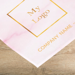 Caminho De Mesa Pequeno Logotipo comercial do salão de mármore rosa-clar