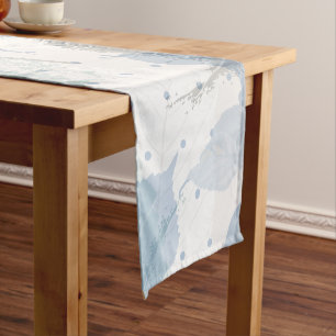 Caminho De Mesa Pequeno Luxo de Rosas azuis