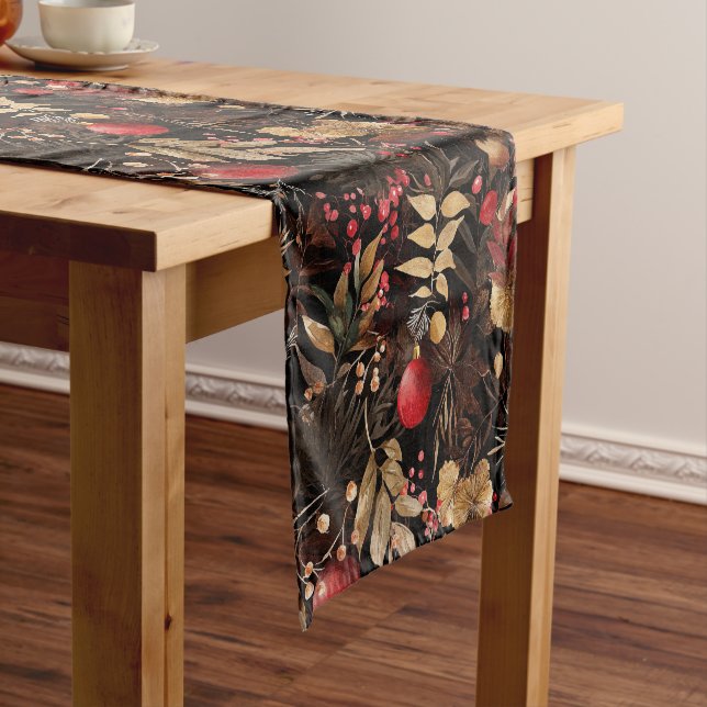 Caminho De Mesa Pequeno Maçã Floral de Aquarela Elegante Cai no Feriado (No Local)