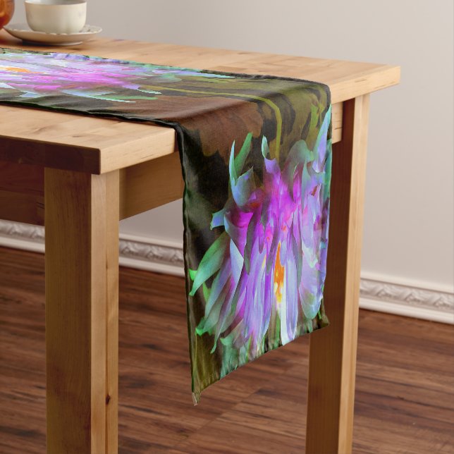 Caminho De Mesa Pequeno Magenta espantosa e Verde limão Cactus Dahlia (No Local)