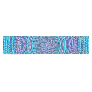 Caminho De Mesa Pequeno Mandala azul da arte do ponto e roxa Pastel