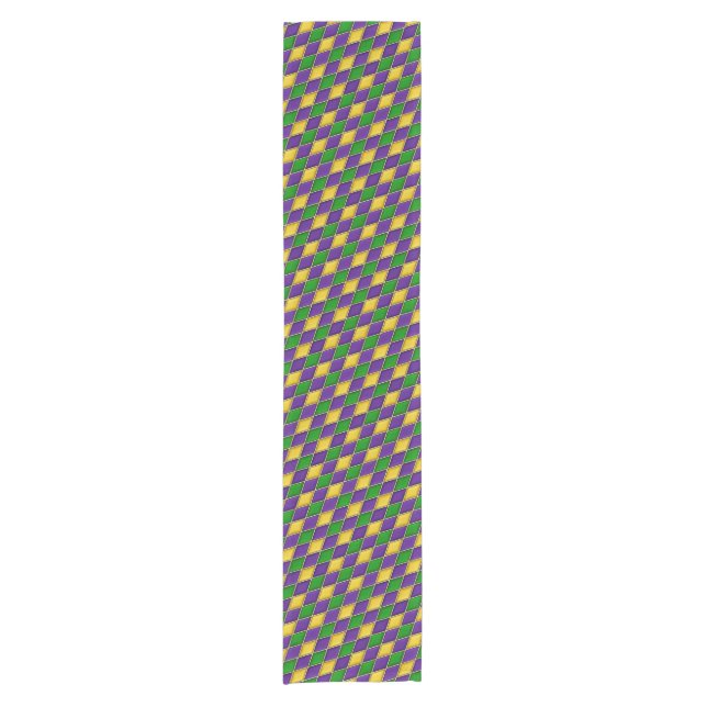 Caminho De Mesa Pequeno Mardi Gras Harlequin Diamond Mesa Runner (Frente)