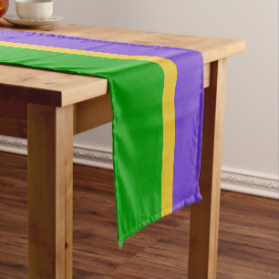 Caminho De Mesa Pequeno Mardi Gras Stripes