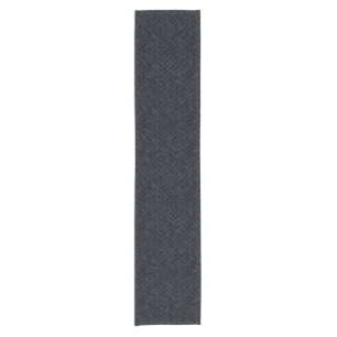 CAMINHO DE MESA PEQUENO MÁRMORE BRICK2 PRETO & COURO AZUL