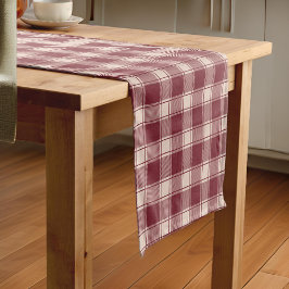 Caminho De Mesa Pequeno Maroon Gingham Fall Autumn
