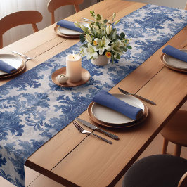 Caminho De Mesa Pequeno Mau legado Dó azul toile de jouy monograma