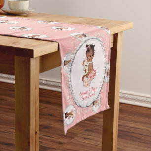 Caminho De Mesa Pequeno MED #222 do chá de fraldas das meninas do urso de