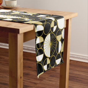 Caminho De Mesa Pequeno Meio século Círculos Modernos Metade preto Dourado