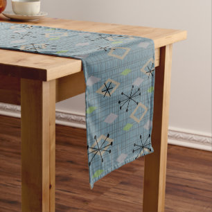 Caminho De Mesa Pequeno Meio século Diamantes Modernos Chapa Cinza Azul