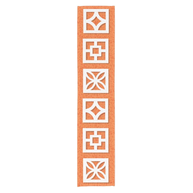 Caminho De Mesa Pequeno Meio século Modern Breeze Block Orange Runner (Frente)