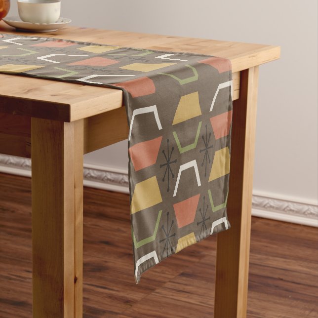 Caminho De Mesa Pequeno Meio século Modern Hexagon Brown (No Local)