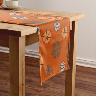 Caminho De Mesa Pequeno Meio século Modern Starbursts Queimados Laranja
