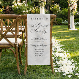 Caminho De Mesa Pequeno Memorial Wedding Fabric Chair Sign Reserved Cloth