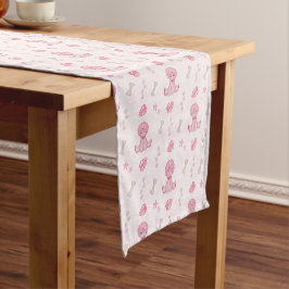 Caminho De Mesa Pequeno Meninas Fofas Aniversário Dinossauro Rosa
