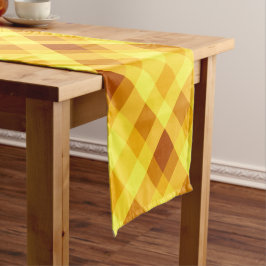 Caminho De Mesa Pequeno Mesa Amarelo-Xadrez-Amarelo-Gado-Grito