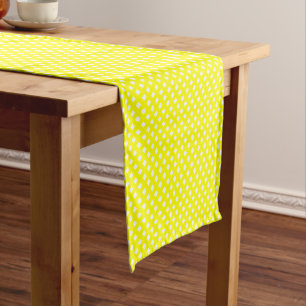 Caminho De Mesa Pequeno MESA CHEX 8-AMARELO-ALGODÃO RUNNER-14x72 pol