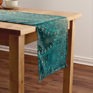 Caminho De Mesa Pequeno Mesa de turquesa étnica